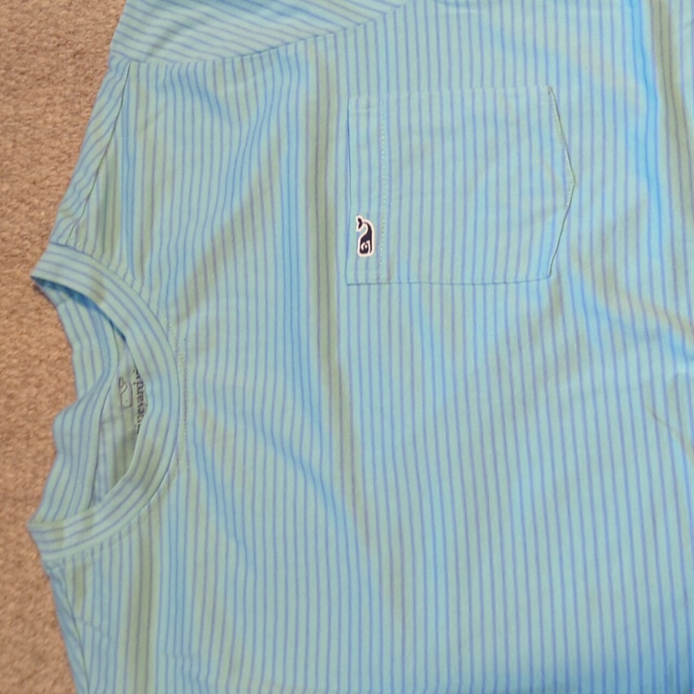 Youth Vineyard Vines Striped Pocket T Shirt Size Large